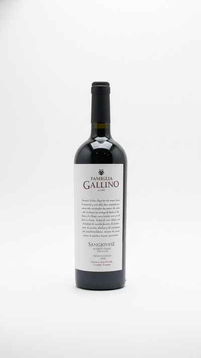 Botella de Sangiovese — Famiglia Gallino, Vigneto Unico 2025, Uruguay